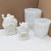 2025 DIY Christmas House Candles Silicone Mold Castle House Concrete Cement Silicone Mould Christmas Gift House Gypsum Molds