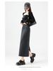 Gray High-End Slimming Skirt for Women - Spring 2026 Arrival, Versatile Temperament, Slit, Hip-Hugging, Mid-Length Skirt