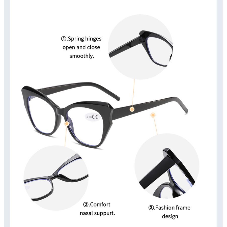 Fashion Women Cat Eye Reading Glasses Fashion Hyperopia Presbyopia Eyewear Men Anti Blue Light Reading Eyeglasses +1.0 +1.50