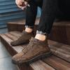 Autumn and Winter Large Size High-top Cotton Men's Shoes Hand-stitched Soles Outdoor Casual Warm Shoes