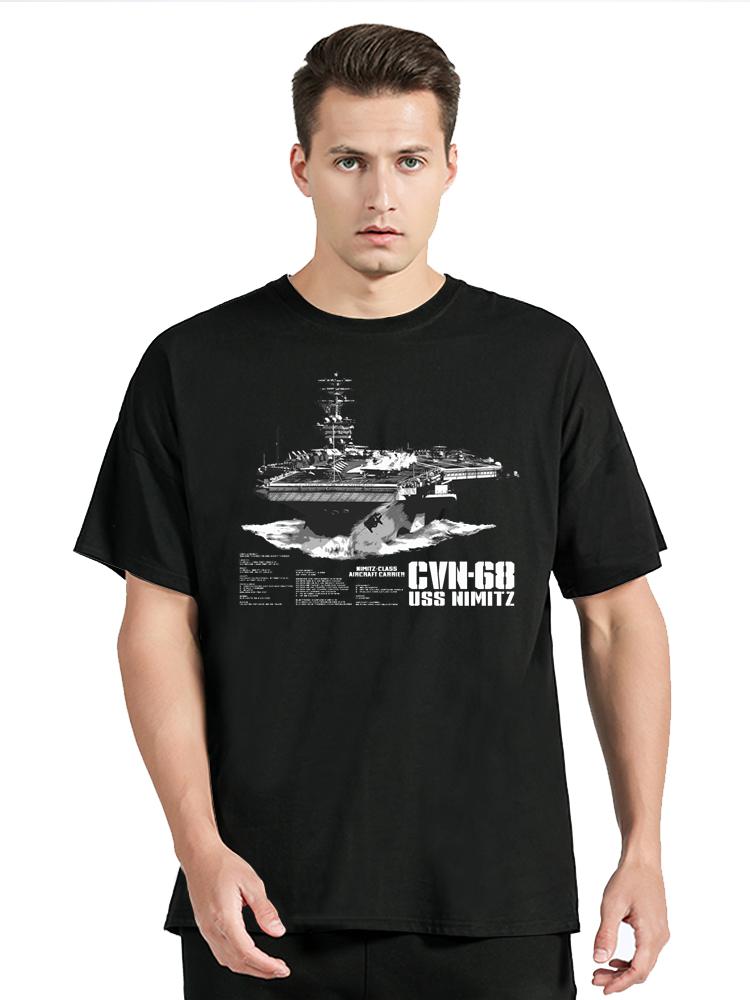 

Авианосец класса «Нимиц» Головной корабль CVN-68 USS Nimitz Футболка Летняя Хлопковая Мужская Футболка Новая Одежда Большие Топы Футболки 3XL