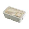 Microwave-Safe Bento Box Adults - Dual Compartment PP Lunch Container Leakproof Rectangular Wheat Color Office School Use
