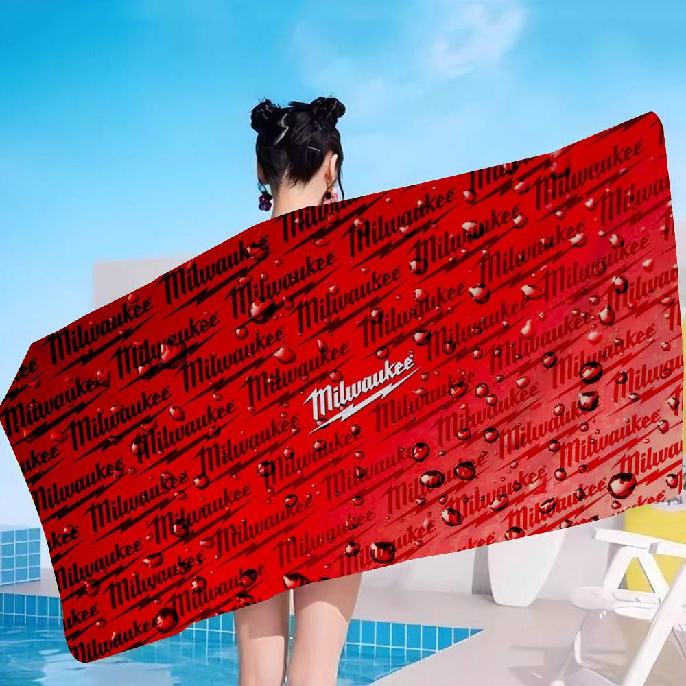 LOGO M-Milwaukees Mode Mikrofaser Decke Schnelltrocknend Strandtücher Übergröße Druck Super Saugfähig Pooltuch Decke