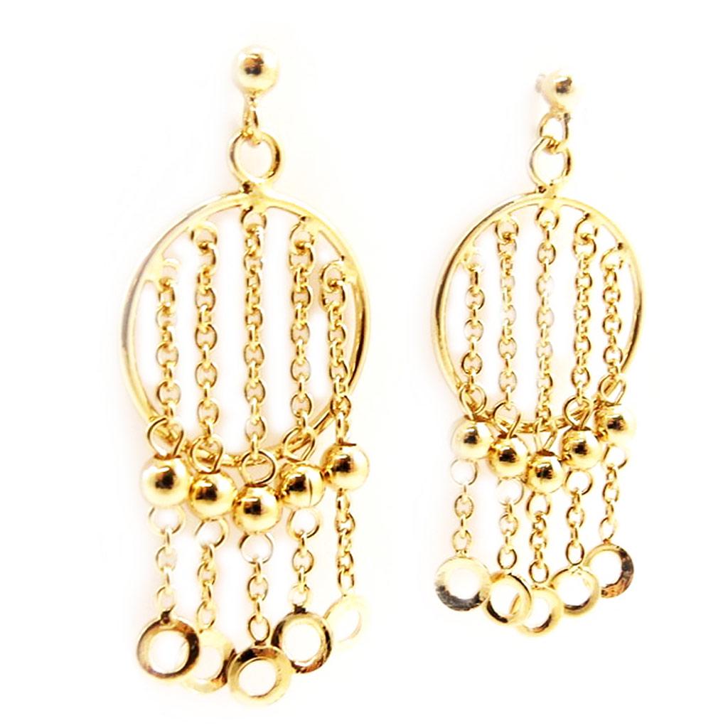 Les Trésors De Lily [D6834] - Gold Plated 'Belly Dance' Earrings