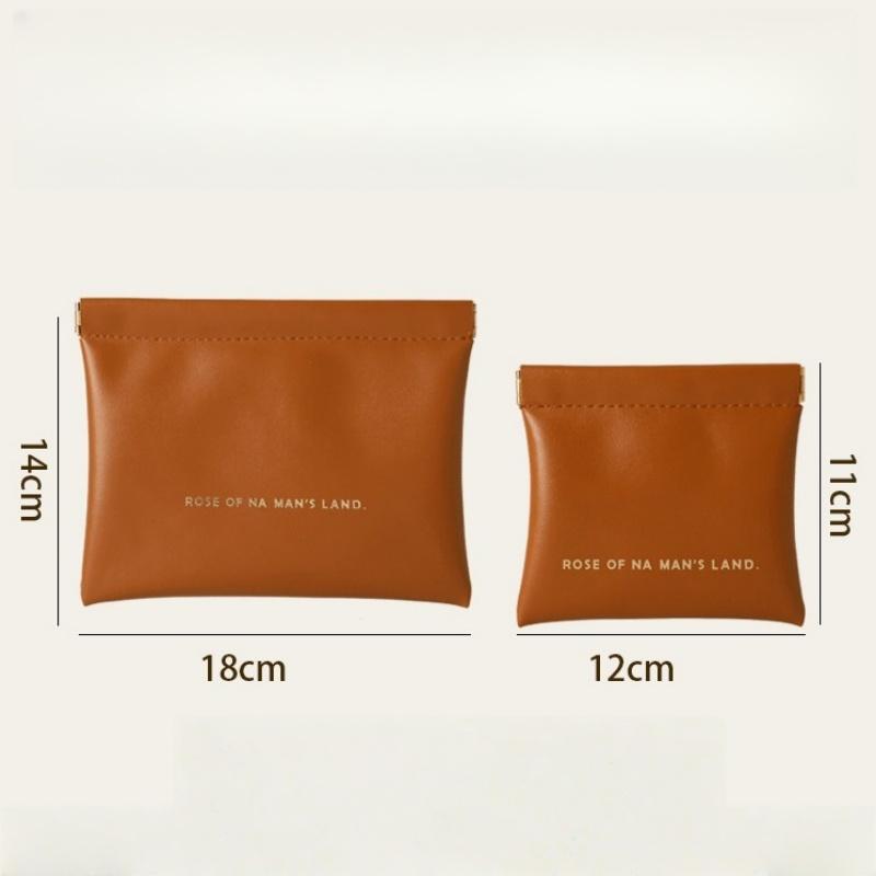 Automatisk stängande förvaringsväska Läppstiftspåse PU-läder Kabelorganisatörsväska Försegling Mynt Nycklar Smycken Förvaringsorganisatörsväska för hörlurar Mini Bärbar