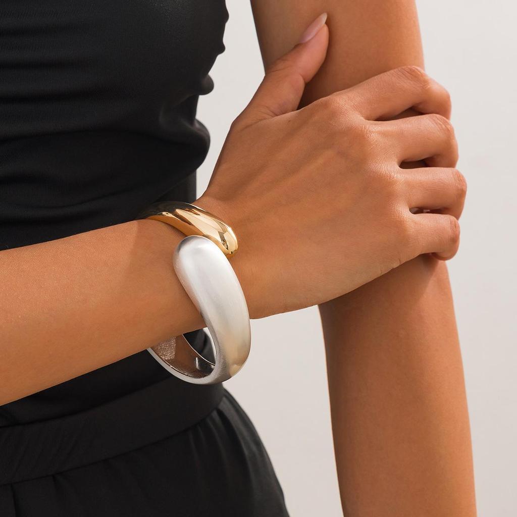 European-American Style Irregular Water Drop Metal Bracelet Set