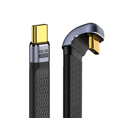 Cablecc 240W Male To Male USB4 40Gbps 100W 8K Flat Slim FPC Data Opposite U Shape Back Angle Cable Type-C USB-C
