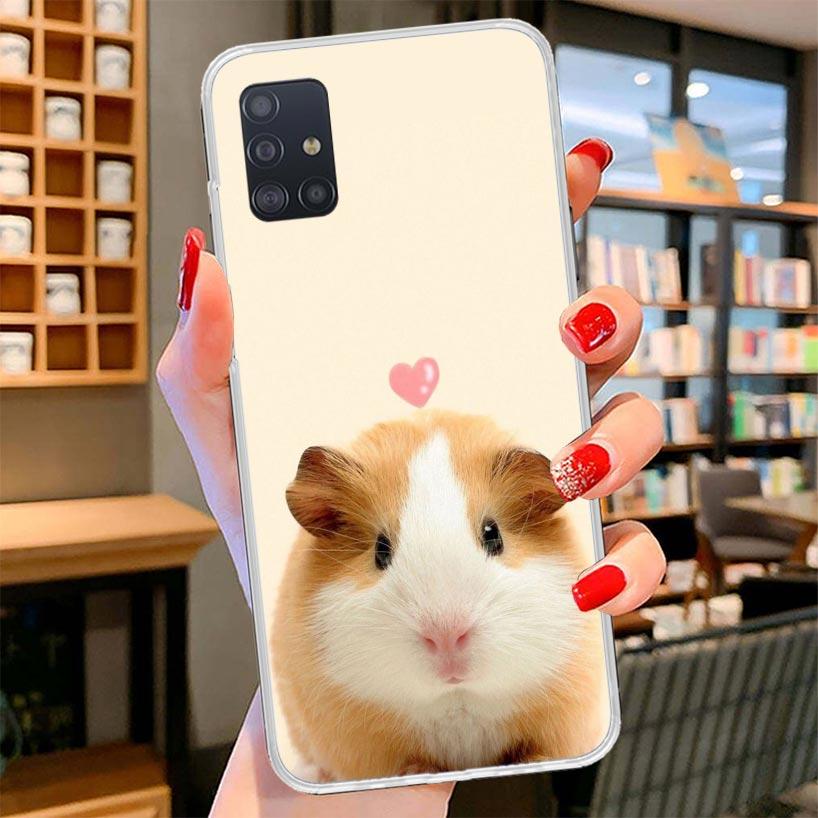 Cute Lovely Pet Hamster Cover Phone Case For Samsung Galaxy A12 A22 A32 A52 A72 A02S Phone Case Note 20 Ultra 10 S10 Plus A51 A7