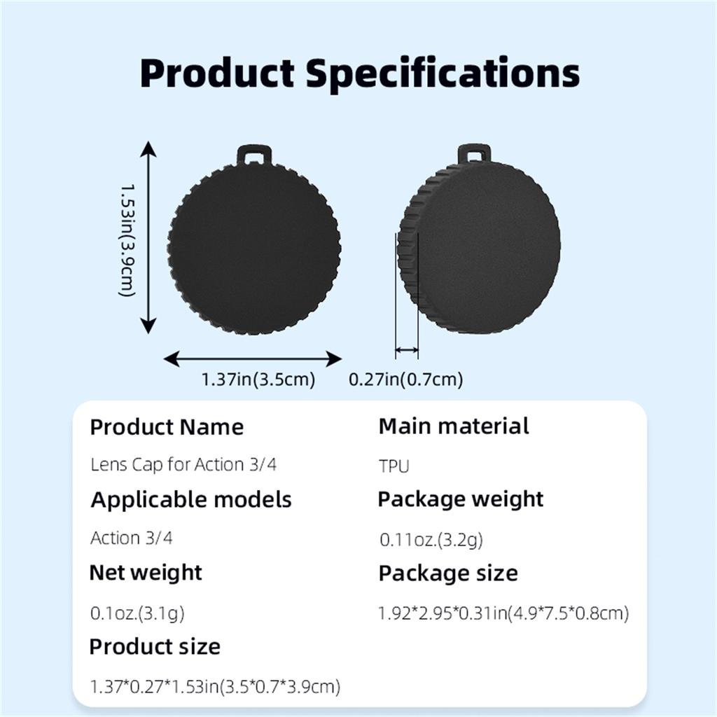 Camera Lens Protective Cover Sports Camera Scratch-Resistant Silicone Lens Cap Compatible For OSMO Action4/Action3 Camera