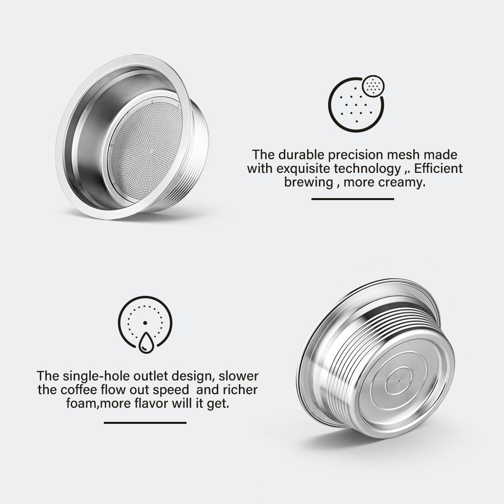Reusable Refillable Coffee Capsule Cup For Lavaz-za A Modo Mio Jolie Espria Idola Stainless Steel Metal Coffee Capsules Cup Pod