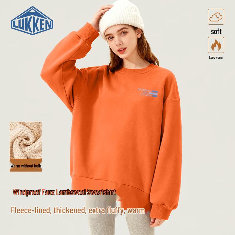 

LUKKEN Women s Winter Sherpa Fleece-Lined Round Neck Sweatshirt L