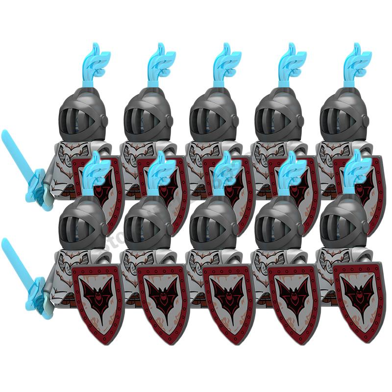Mittelalterliche Actionfiguren Baustein Burg Miliz Tempelritter Römischer Infanteriesoldat Kreuzritter Spartaner Krieger Ziegelstein