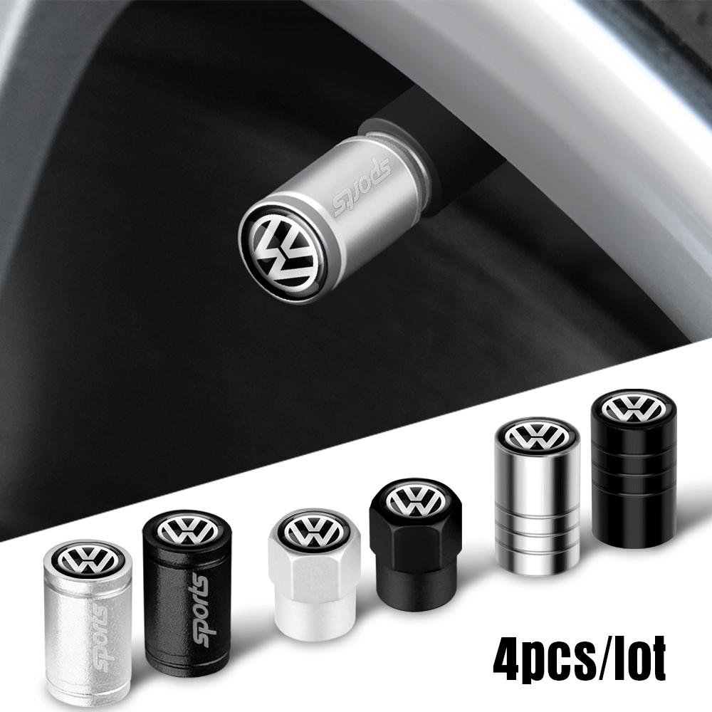 BHMTQ1 4Pcs Car Valve Caps Wheel Tires Tyre Stem Protective Cover For Volkswagen VW Golf 4 MK7 Beetle Touran Tiguan Bora Beetle Passat
