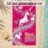 Unicorn Theme Soft Beach Towel Personalized Custom Name Text Towel Portable for Beach Pool Travel