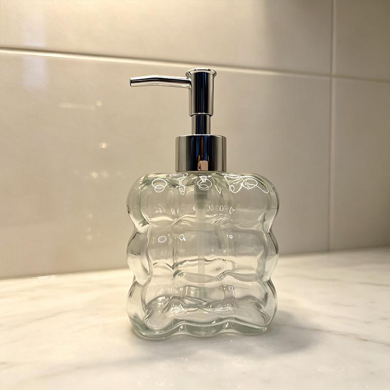 Press-Type Glass Dispenser Bottle for Home or Hotel - Ideal for Hand Soap, Shower Gel, and Lotion.