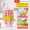12-Grid 500/800ml Silicone Food-Grade Ice Cube Tray Large Capacity Water Bottle Combo with Lid Flexible Transparent Plastic Mold