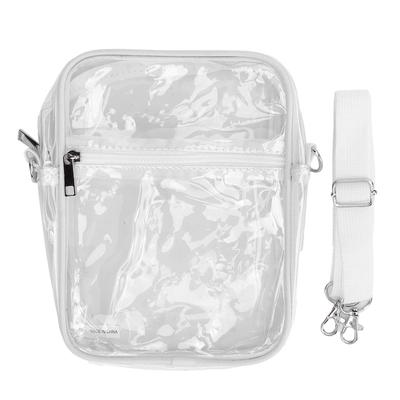 Clear Messenger Bag PVC Transparent Zipper Waterproof Adjustable Purse Messenger Shoulder Bag for