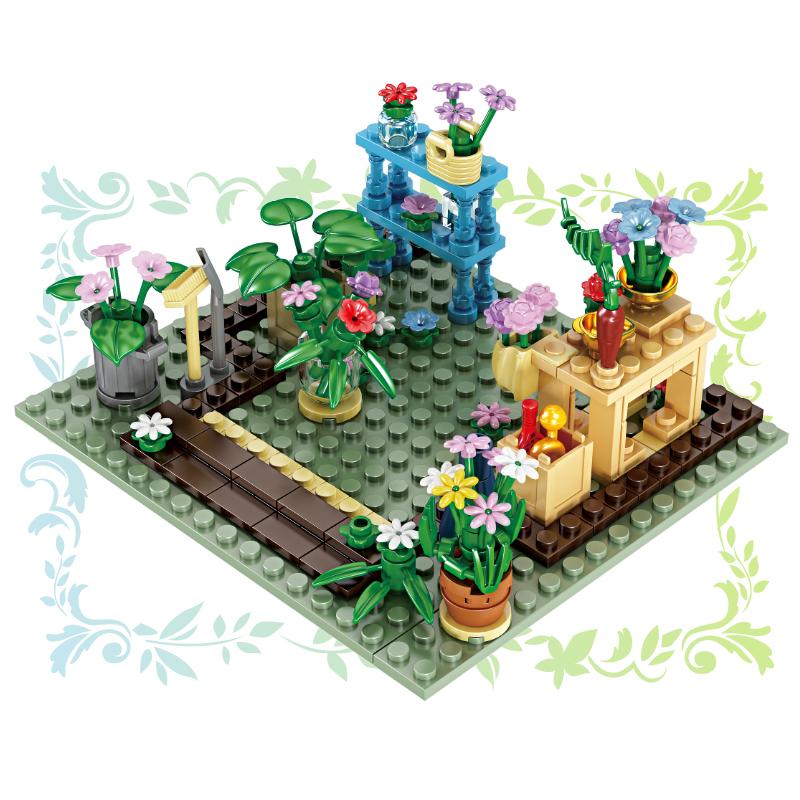 Non-Toxic Flower House Building Block Set City Street House Flower Shop Building Block Transparent Bricks Toy Gift For Children Or Children
