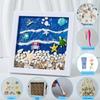 Wood Material 3D Ocean Scenery Painting Multicolor Photo Wood Frame DIY Photo Frame  Craft Projects