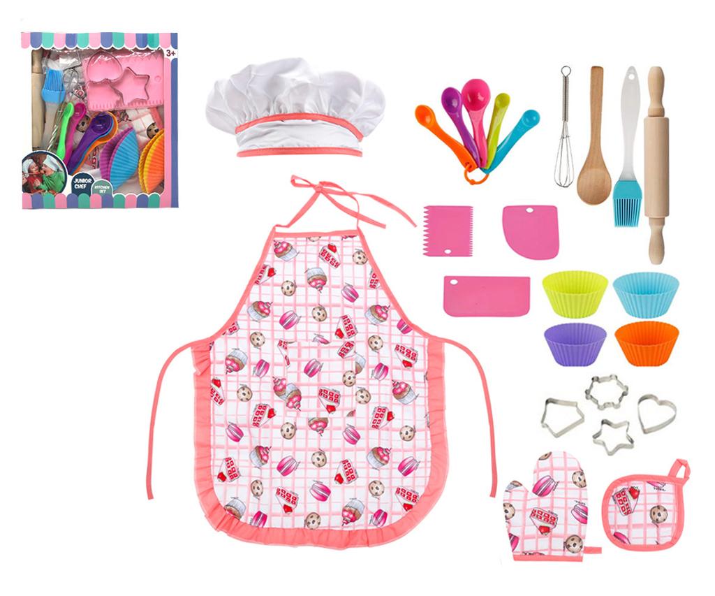Kids Cooking and Baking Set Baking Kit Apron Dress up Chef Costume Kids Aprons for Girls Toddler Chef Hat for Little Girls