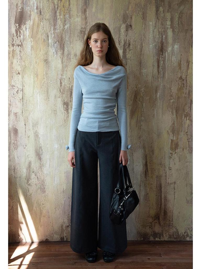 EGGKA High-Waisted Loose Straight-Leg Pants for Spring and Fall
