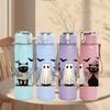 1PC Three Ghost Wizard 750ml Color Plastic Sports Water Bottle Leakproof Flip Straw Lid Suitable for Sports Office Home Use