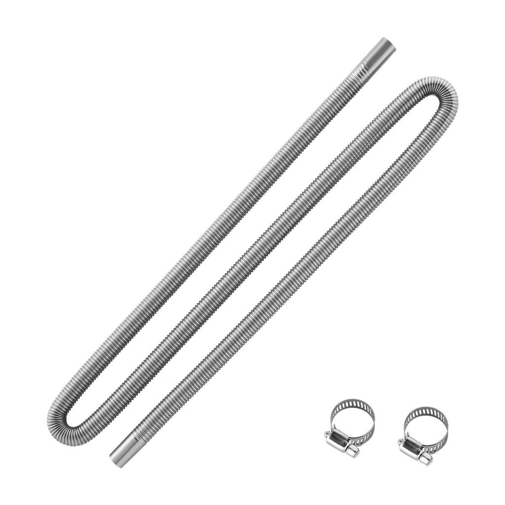 Exhaust Hose, 1980mm Stainless Steel Exhausts Hose, Diesel Heater Flexible Exhaust Pipe with 2 Hose Clamps, Exhausts Hoses Kit Diesel Heater