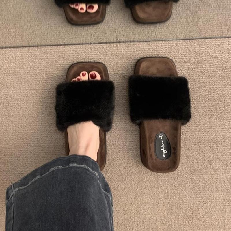 Mode Pelz Leopard Damen Hausschuhe Flats Mode Baumwollschuhe Designer Winter Gemütliche Stiefel Frau 2025 Lässig Kleid Zapatillas De Mujer