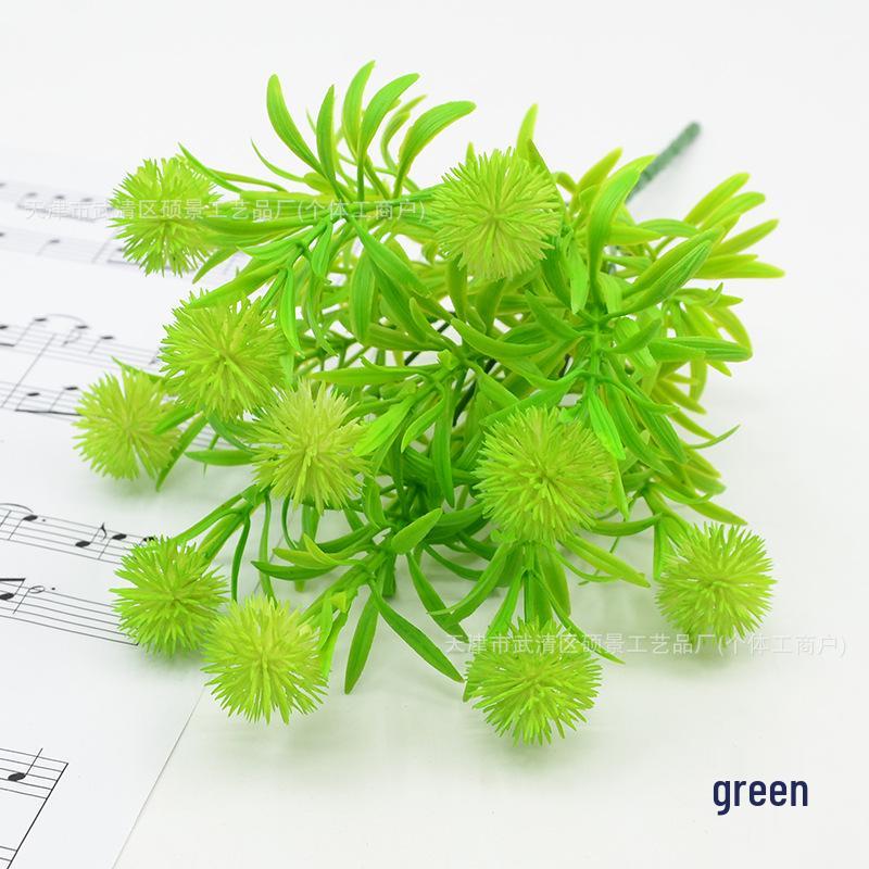 Dandelion Pine Ball Artificial Green Plant Bouquet for Home and Garden Décor