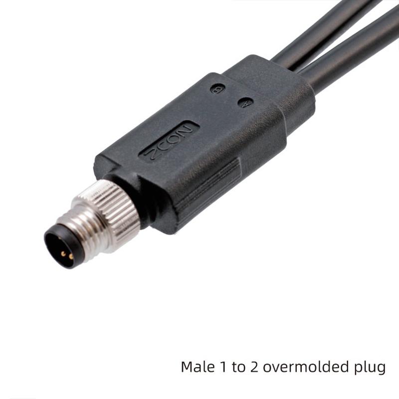 Wasserdichter Y-Typ-Splitter M8 Stecker Buchse Mit 1M Drahtkabel Gewindeanschluss für Kamera Monitor Medizinische E-Bikes