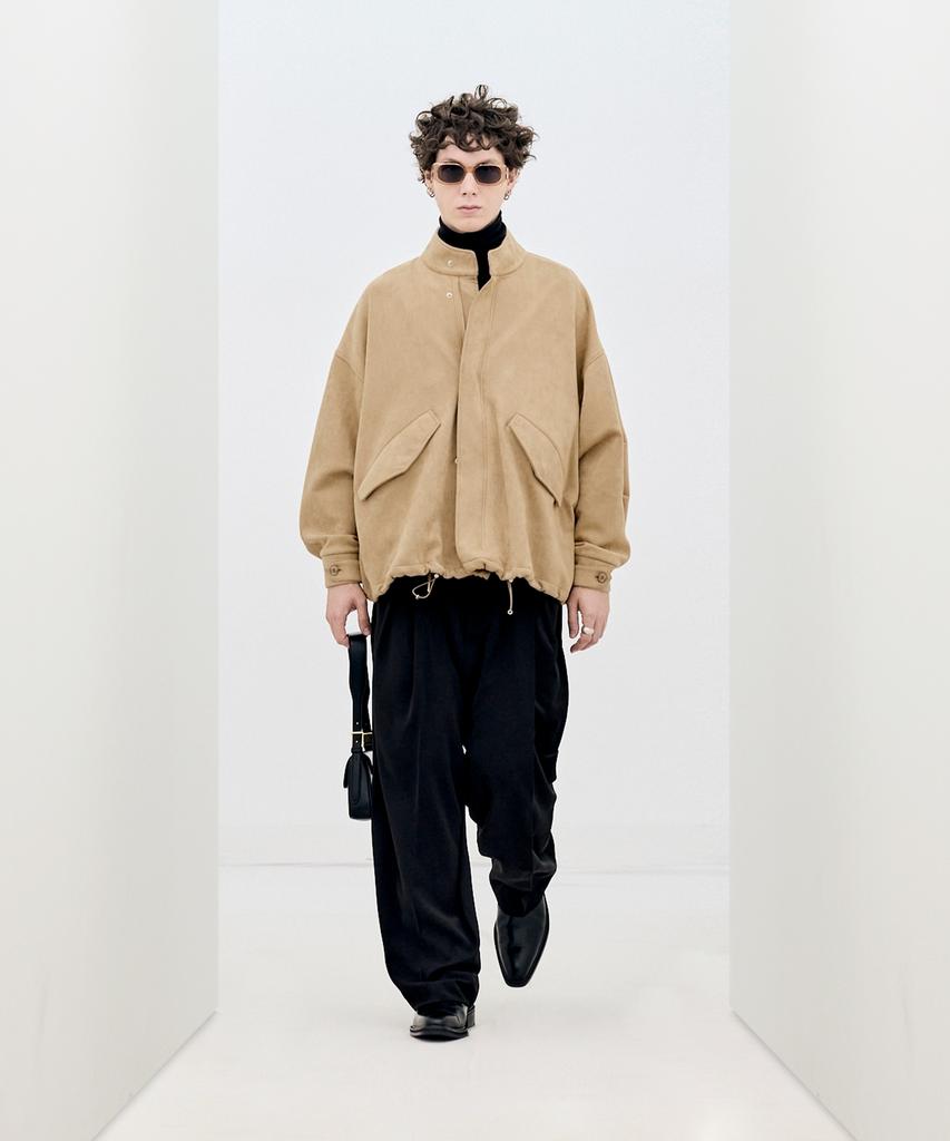 Ironyporno Whiteline 86-Iro233 Half String Fishtail Suede Jacket Camel