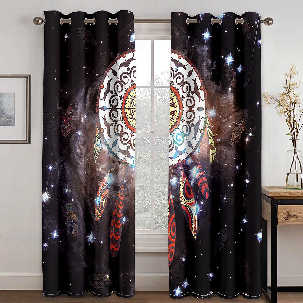 

Тканые шторы с принтом «Ловец снов» Две независимые шторы слева и справа Плотные шторы для спальни 132cmx160cm
