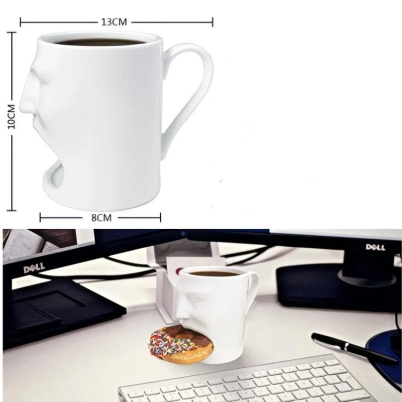 Creative Face Ceramic Mug – Coffee & Milk Cup for Breakfast – Modern Art Style