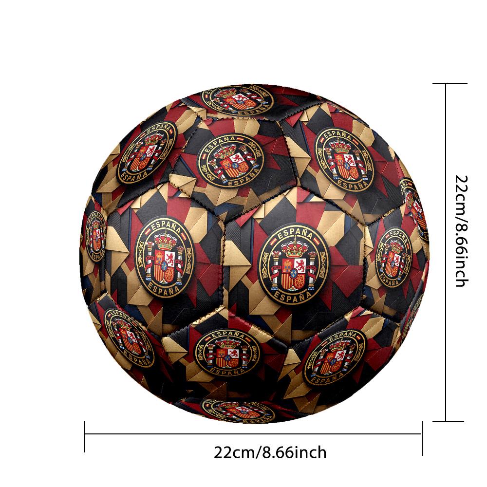 Spain Football Printed Size 5 Soccer Ball Wear Resistant Standard Adult Training Football Fan Gift for Indoor Outdoor Match Sports