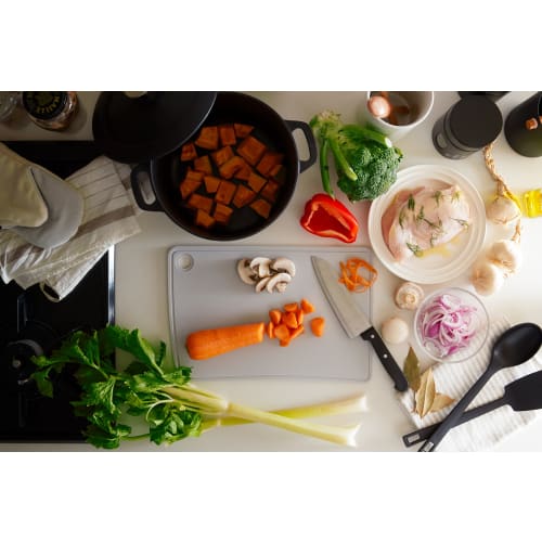 R(R) Silikon Schneidebrett, Leicht und Kompakt, Schwebende Aufbewahrung, SM-812 Silikon Schneidebrett, Mittel, Hellgrau