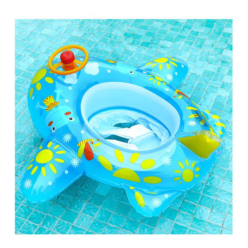 Cartoon-Aufblasbarer Schwimmring für Babys und Kleinkinder, Pool-Sicherheit, Design mit Flugzeug, 0,2 mm dickes PVC