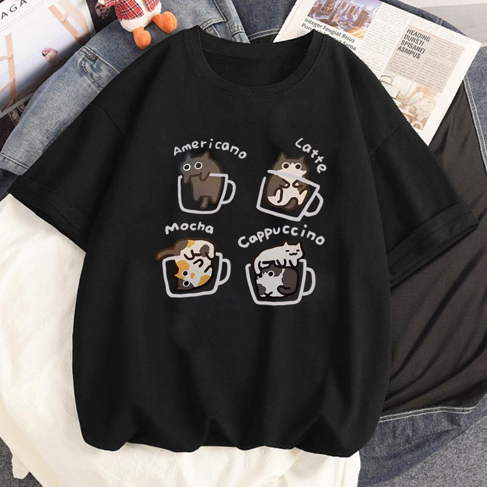 Cartoon Cat t-shirt female Retro Grunge 2000s Comfortable Psychedelic top tees aesthetic Pop Culture Digital streetwear Grunge