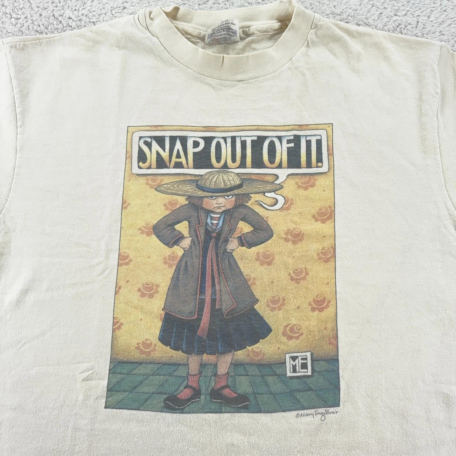Винтажная рубашка Stafford Blaine Mary Engelbreit Snap Out Of It Мужская Средний размер Футболка 90-х 4XL