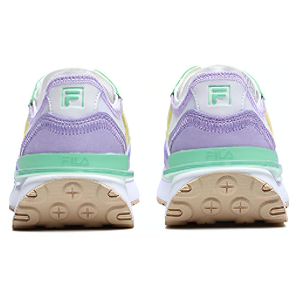 FILA Renno Mesh Fabric Synthetic Leather Comfortable Low-Top Lifestyle Sneakers Women sneakers White Purple F12W226122FWP