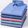 2025 Summer Men's Breathable Non-Iron Plaid Long Sleeve Shirt for Middle-Aged Dads