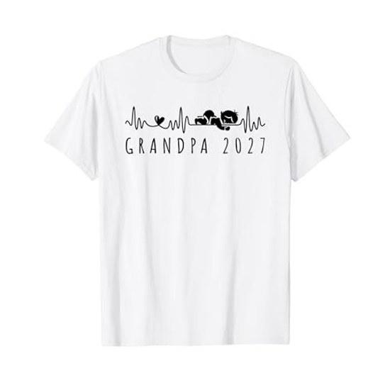Future Grandpa 2027 Heartbeat Baby Announcement Surprise T-Shirt