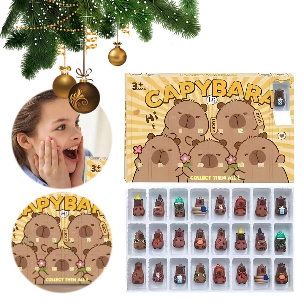 Capybara Advent Calendar 2025 Mini Capybara Figurines Xmas Countdown Calendar Holiday Countdown Calendar Xmas Surprise Gifts