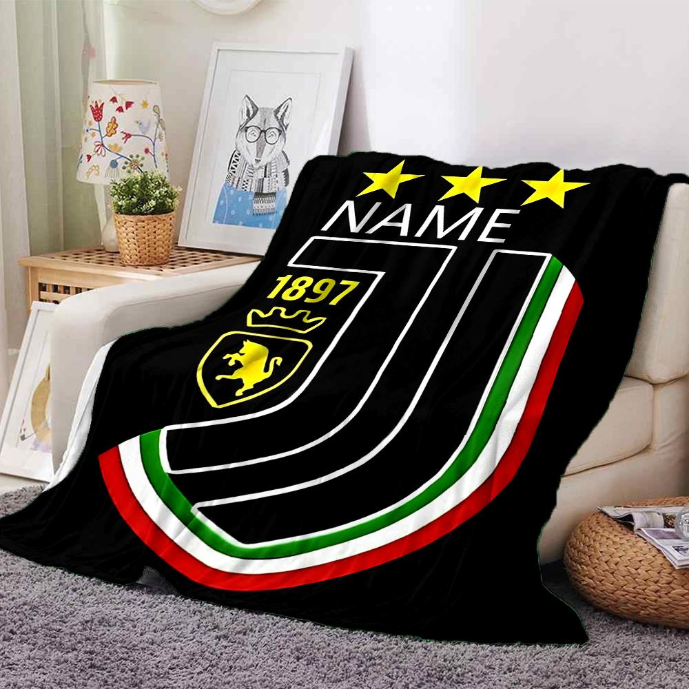 Custom Name Juventus Crest blanket for Couch & Bed, Plush Cozy Fuzzy Blanket Super Soft & Warm Blankets for Fall and Winter. 0908258