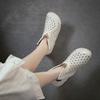 Johnature Retro Summer Short Boots Flat Side Zipper Genuine Leather Hollow-out Breathable Women's Shoes