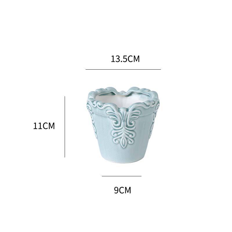 Yaratıcı Seramik Çiçek Saksıları Çiçek Vazosu Kabartma Desenli Çiçek Aranjmanı Aksesuarları Sukulent Bitki Ev Dekorasyonu