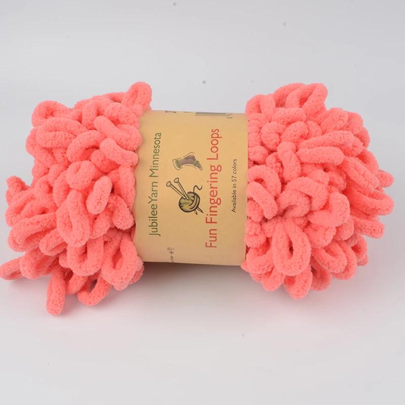 500g/Lot Hand Knitting Finger Loop Yarn Crochet Super Warm Puffy Circle Cotton Braided Rope Puffy Smart Polyester Sock Toy