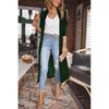 Fashion Loose Gold Velvet Stretch Mid Length Trench Coat