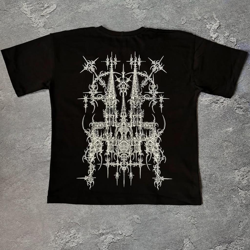 Y2K Dark Retro Skull Print Short Sleeve T-shirt