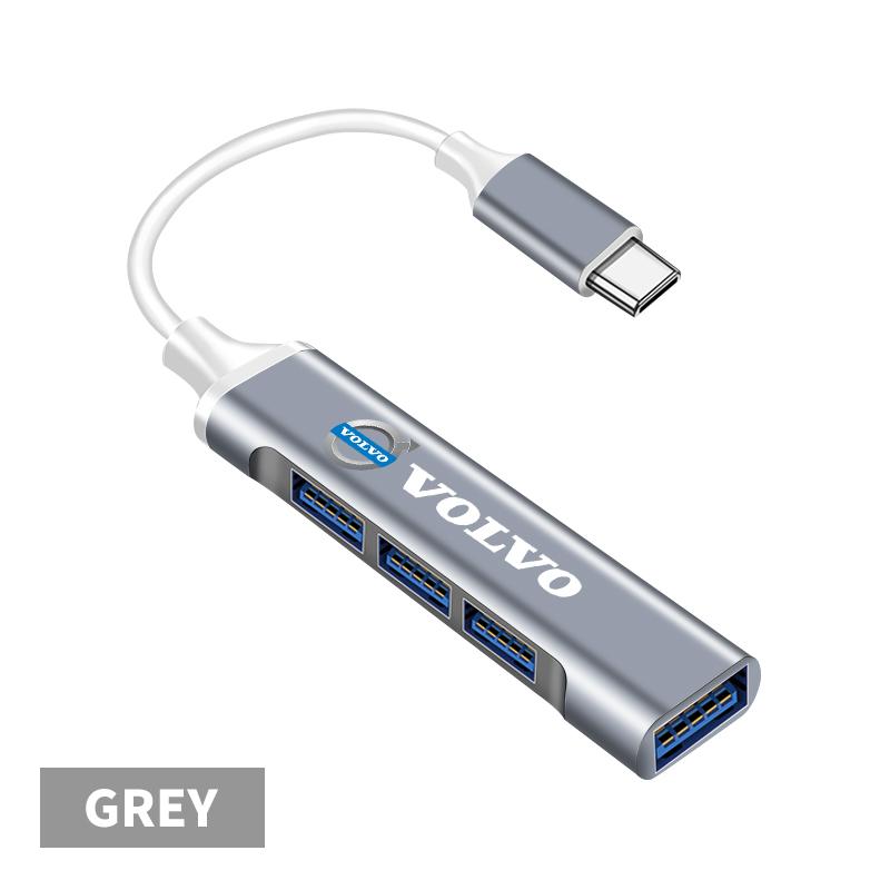 

OTG 4 IN 1 Type C To USB A 3.0 HUB High Speed Multi Ports Splitter Adapter For Volvo V40 V60 V90 XC40 XC60 XC90 S60 S90