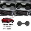 Carbon Fiber Central Cup Holder Pad Panel Cover Trim Modified Sticker for Chevrolet Malibu 2016-2024 Car Accessories